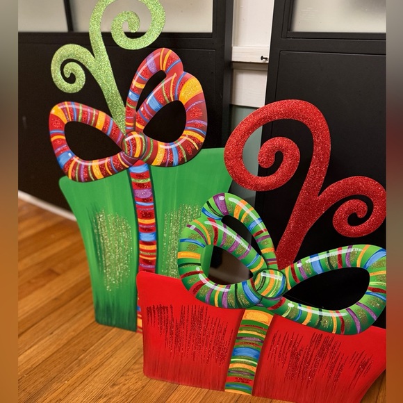 AJ SouthernCharm, LLC Other - Whimsical Glitter Gift Boxes Christmas Décor • New • By AJ SouthernCharm